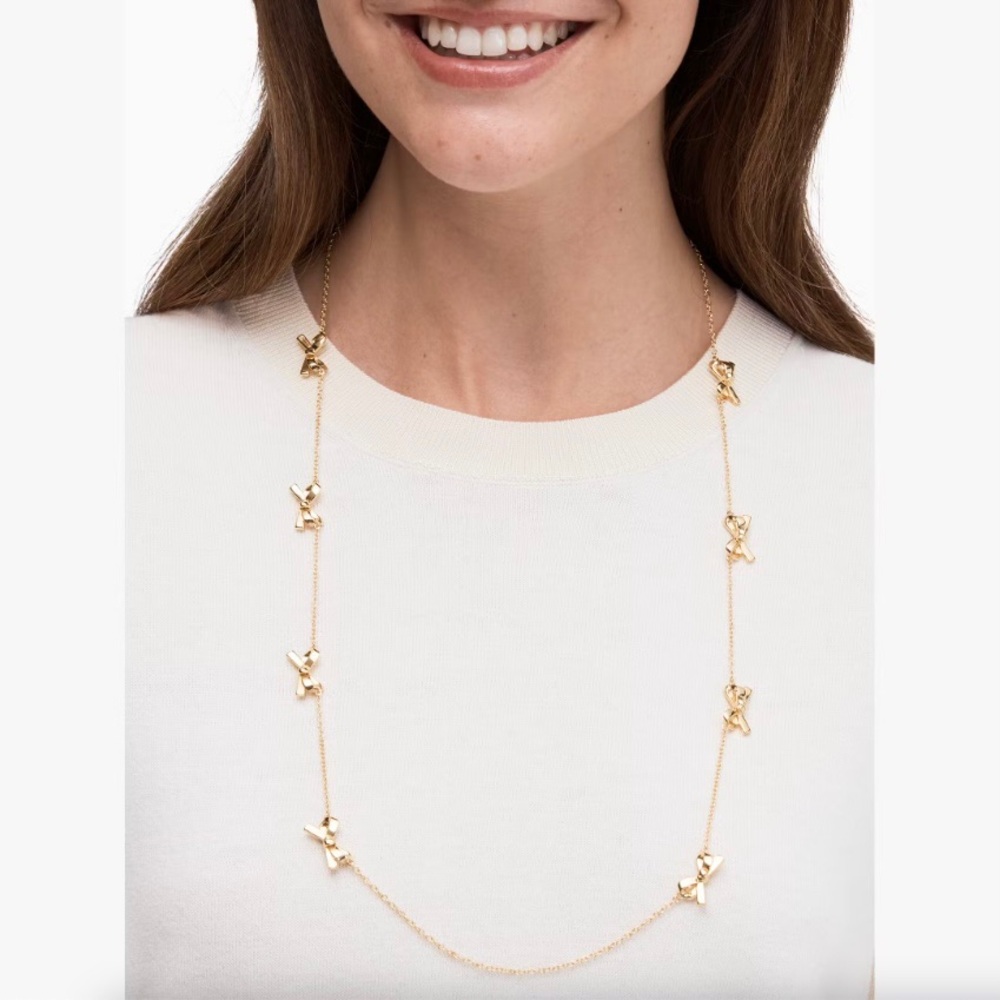 Kade Spade Skinny Mini Bow Scatter Necklace